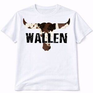 Wallen Bull Skull Cow Print Graphic T Shirt Trendy Boutique Style Tee Women Gift